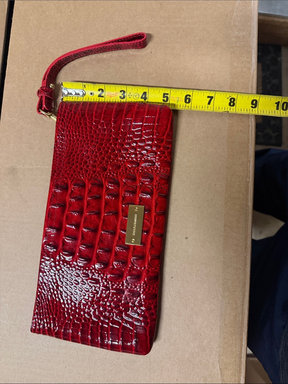 Brahmin Ruby Red Croc-Embossed Wristlet Clutch - Picture 5 of 5